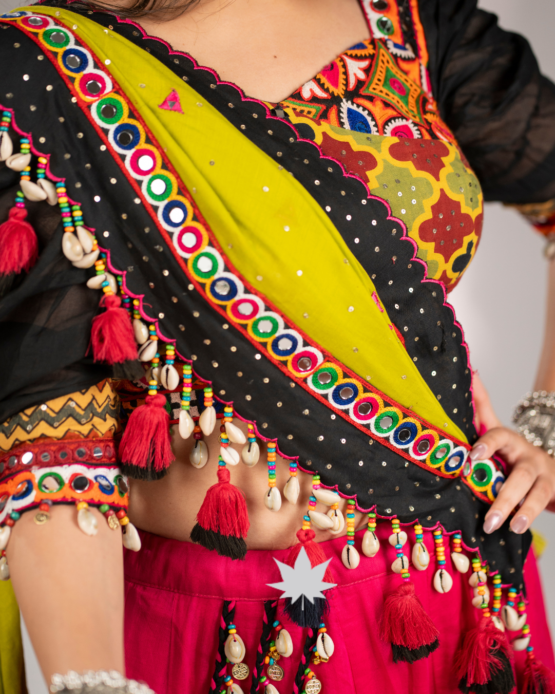 Gulabi Rang | Designer Garba Lehenga