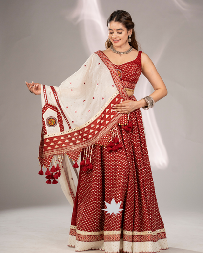 Laal Leher | Designer Navratri Chaniya Choli