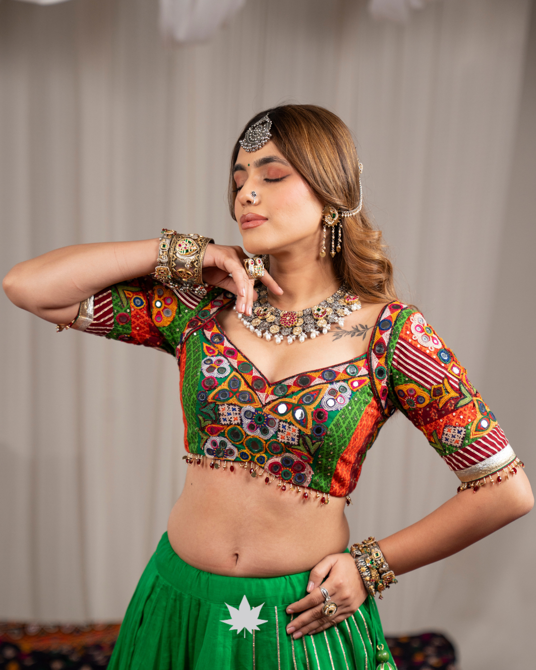 Hari Jharokha | Premium Designer Garba Chaniya Choli