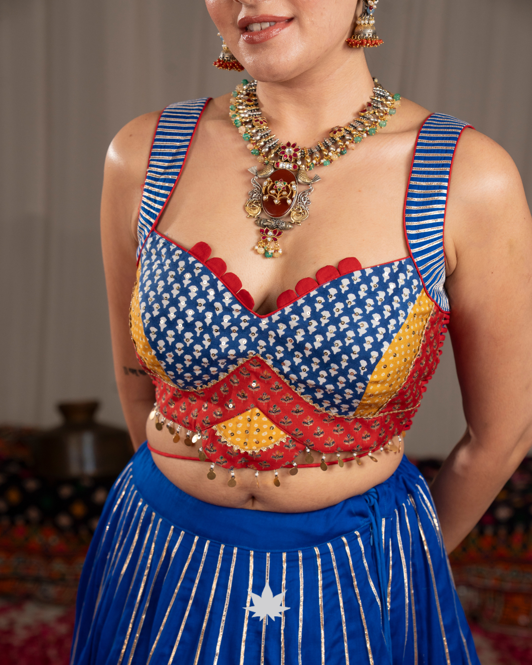 Nila Pankhudi | Premium Royal Blue Heritage Navratri Chaniya Choli