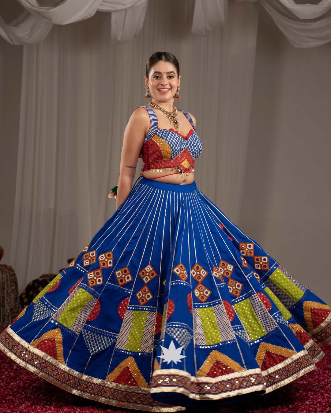 Nila Pankhudi | Premium Royal Blue Heritage Navratri Chaniya Choli