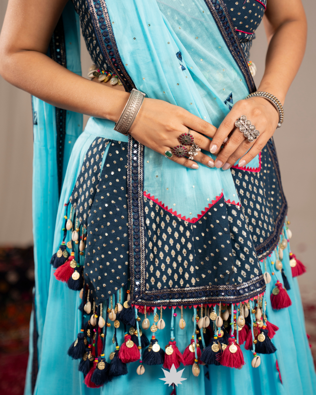 Gokul Raas | Premium Sky Blue Chaniya Choli
