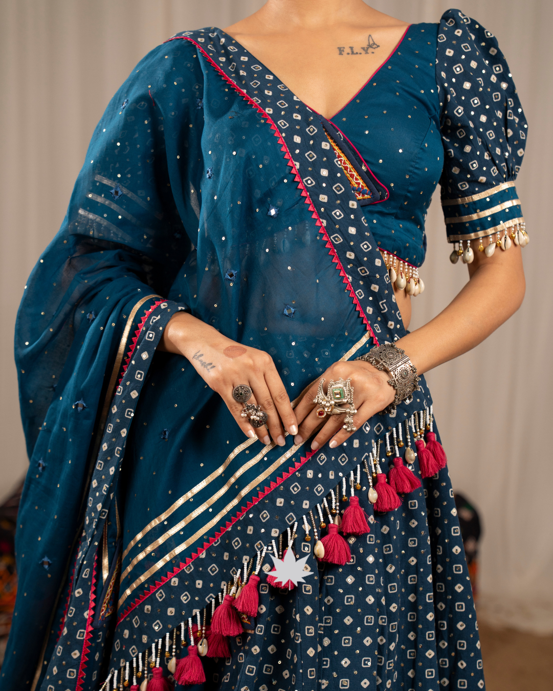 Nila Raas | Premium Deep Teal  Navratri Lehenga