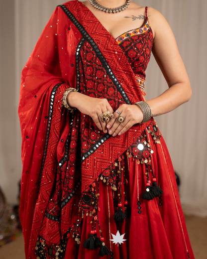 Agni Pankhudi | Premium Heritage Navratri Chaniya Choli