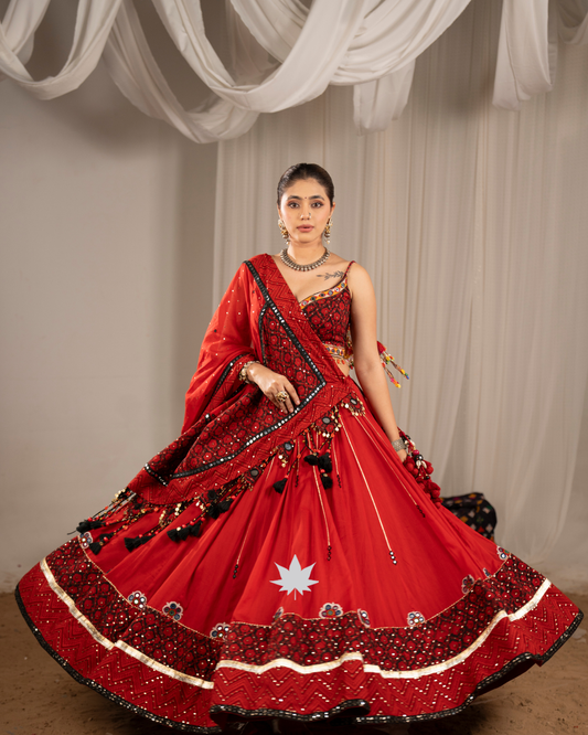 Agni Pankhudi | Premium Heritage Navratri Chaniya Choli