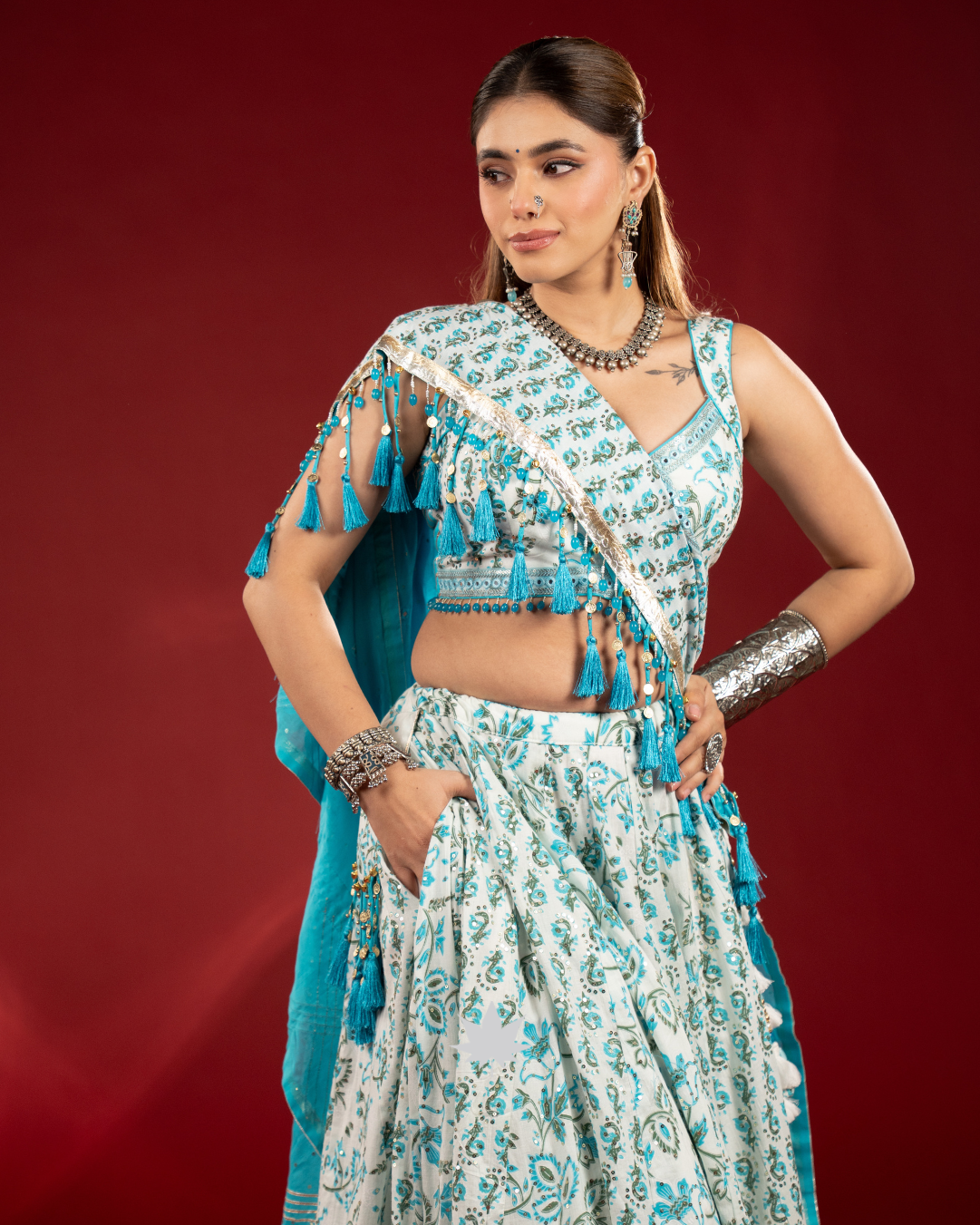 Shwet Neel | Premium Luxury Navratri Chaniya Choli