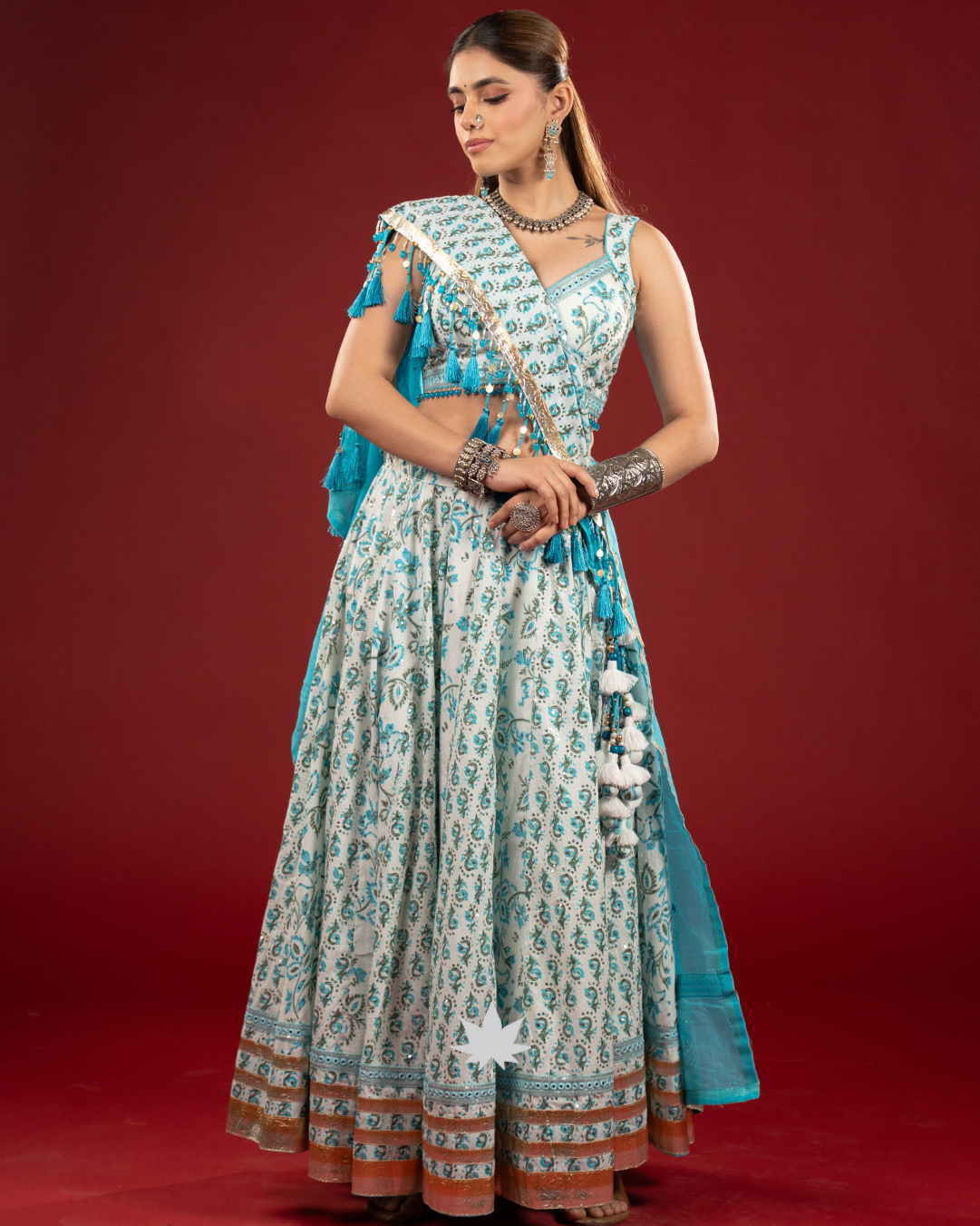 Shwet Neel | Premium Luxury Navratri Chaniya Choli