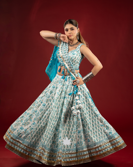 Shwet Neel | Premium Luxury Navratri Chaniya Choli