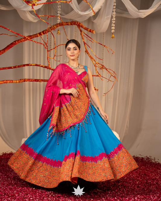 Morrang Leher | Premium Heritage Navratri Chaniya Choli