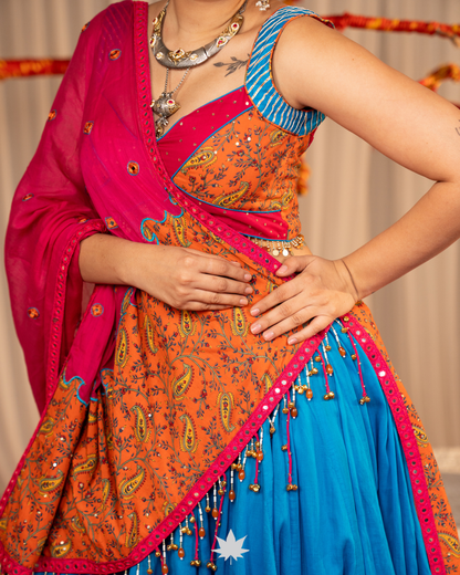 Morrang Leher | Premium Heritage Navratri Chaniya Choli