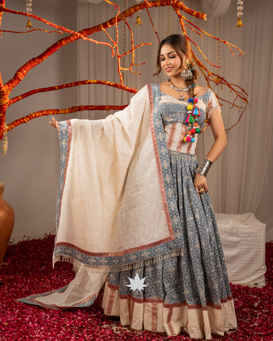 Ambar Leher | Premium Heritage Navratri Chaniya Choli