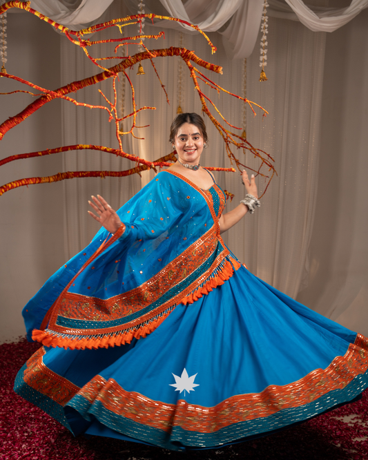 Morni Neel | Premium Heritage Navratri Chaniya Choli