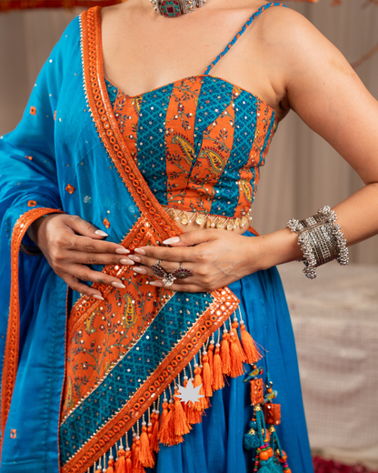 Morni Neel | Premium Heritage Navratri Chaniya Choli