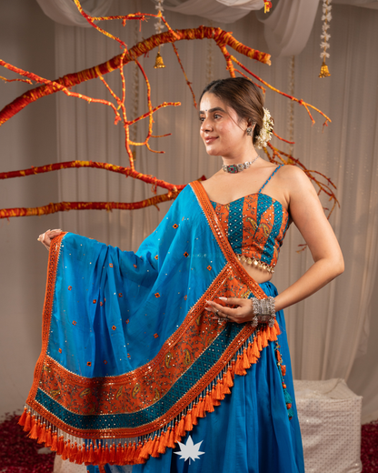 Morni Neel | Premium Heritage Navratri Chaniya Choli