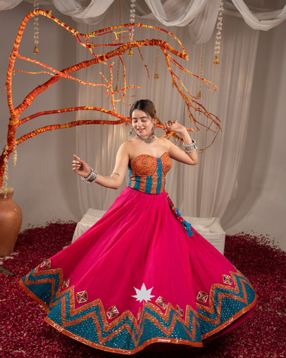 Fuchsia Raas | Premium Heritage Navratri Chaniya Choli