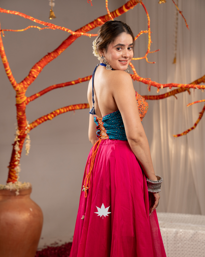 Fuchsia Raas | Premium Heritage Navratri Chaniya Choli