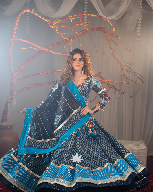 Neelambari Raas | Premium Heritage Navratri Chaniya Choli