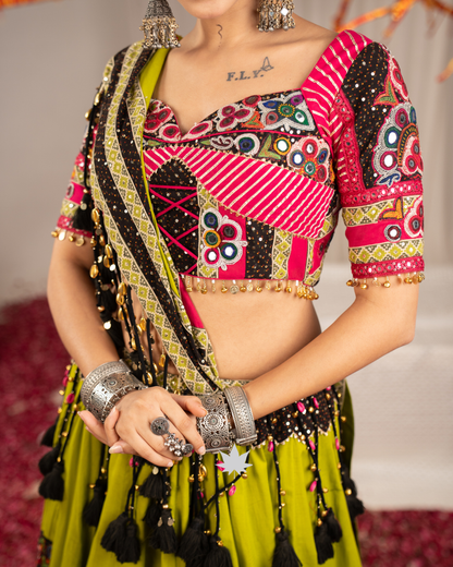 Pista Rangrez | Premium Heritage Navratri Chaniya Choli