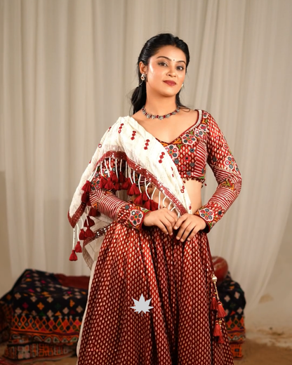 Rajwadi Rang | Premium Red Gajji Silk Chaniya Choli