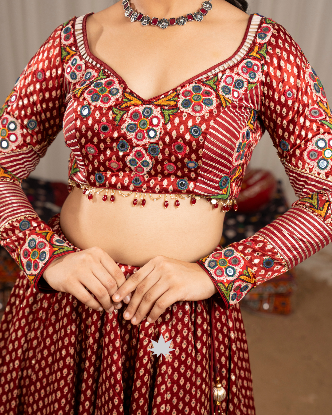 Rajwadi Rang | Premium Red Gajji Silk Chaniya Choli