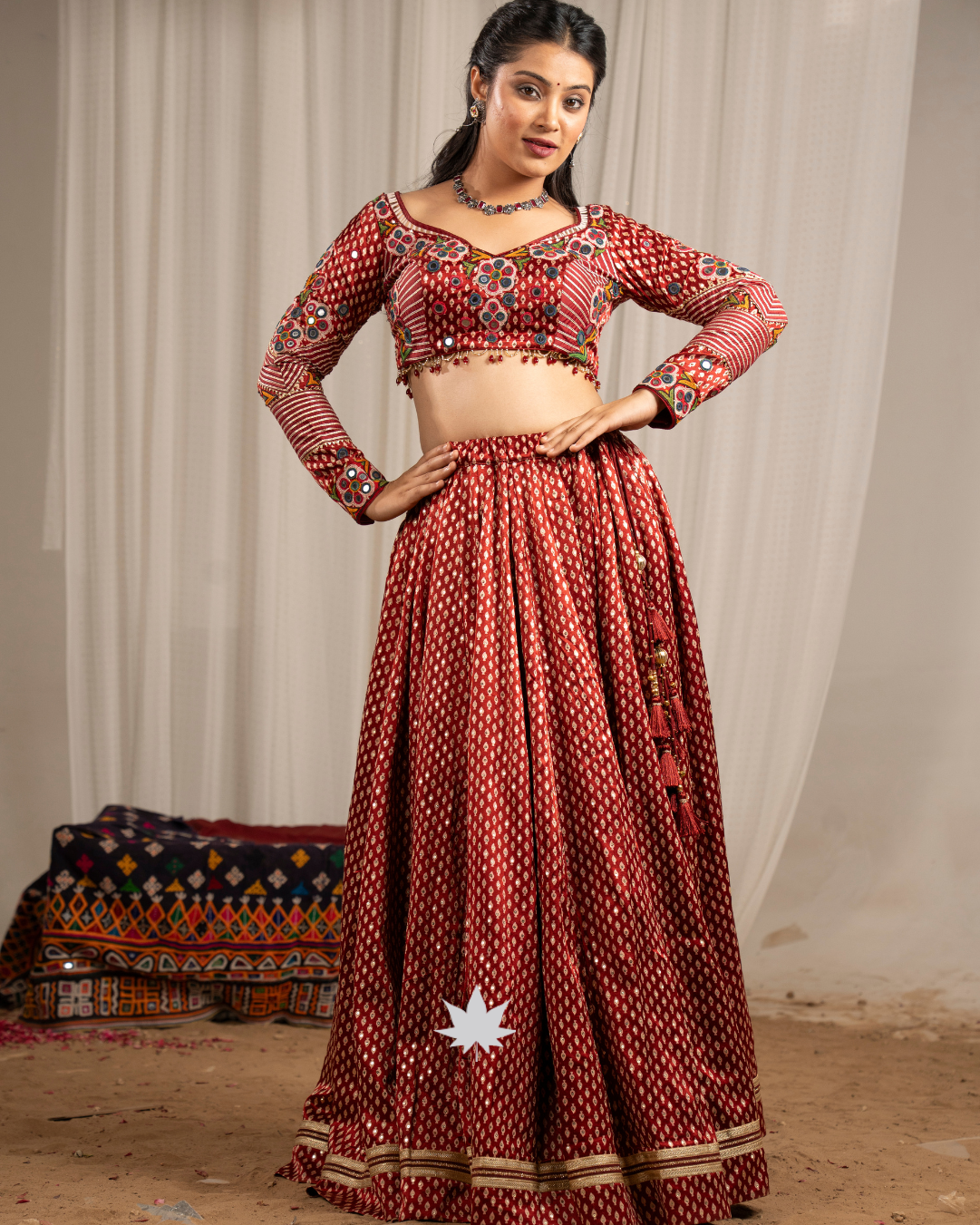 Rajwadi Rang | Premium Red Gajji Silk Chaniya Choli