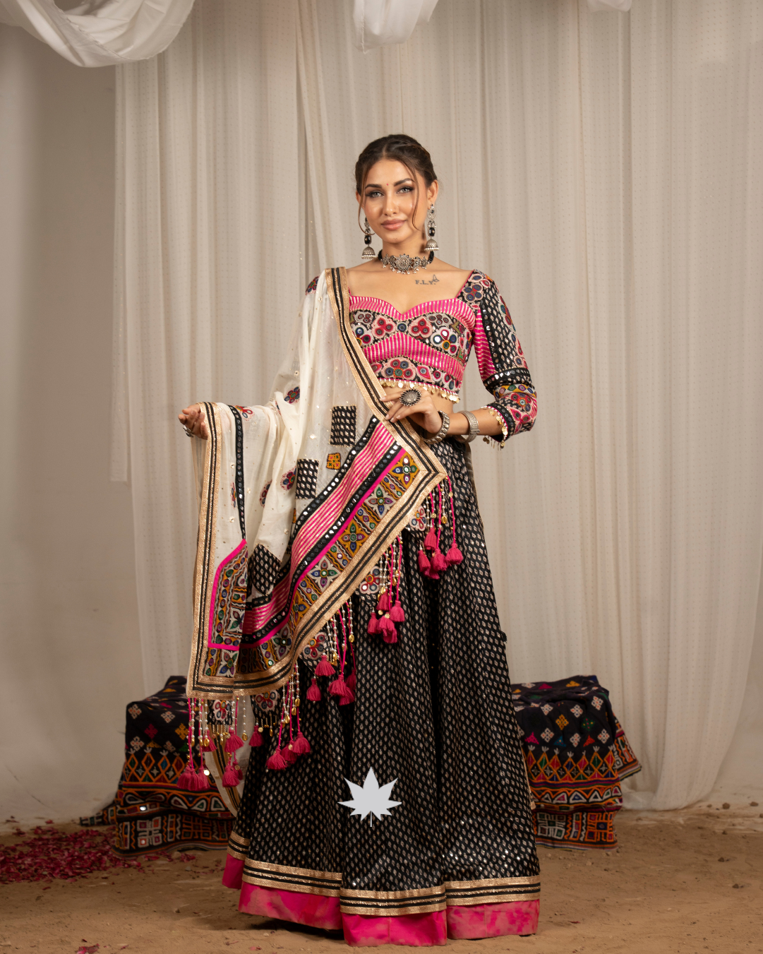 Rajwadi Rang | Premium Black Gajji Silk Chaniya Choli