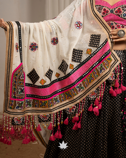 Rajwadi Rang | Premium Black Gajji Silk Chaniya Choli