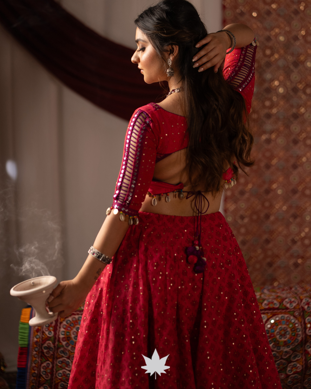 Vibrant Rani Pink with Purple Dupatta Chaniya Choli