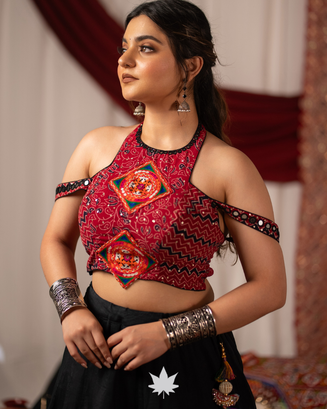 Black Navratri Chaniya Choli with Kutchi Work