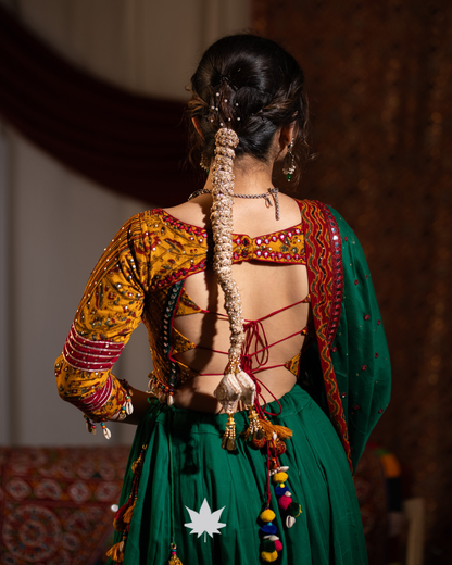 Emerald Green Cotton Chaniya Choli