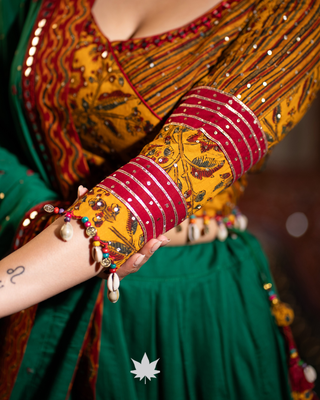 Emerald Green Cotton Chaniya Choli