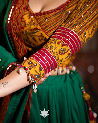 Emerald Green Cotton Chaniya Choli