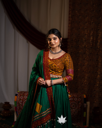 Emerald Green Cotton Chaniya Choli