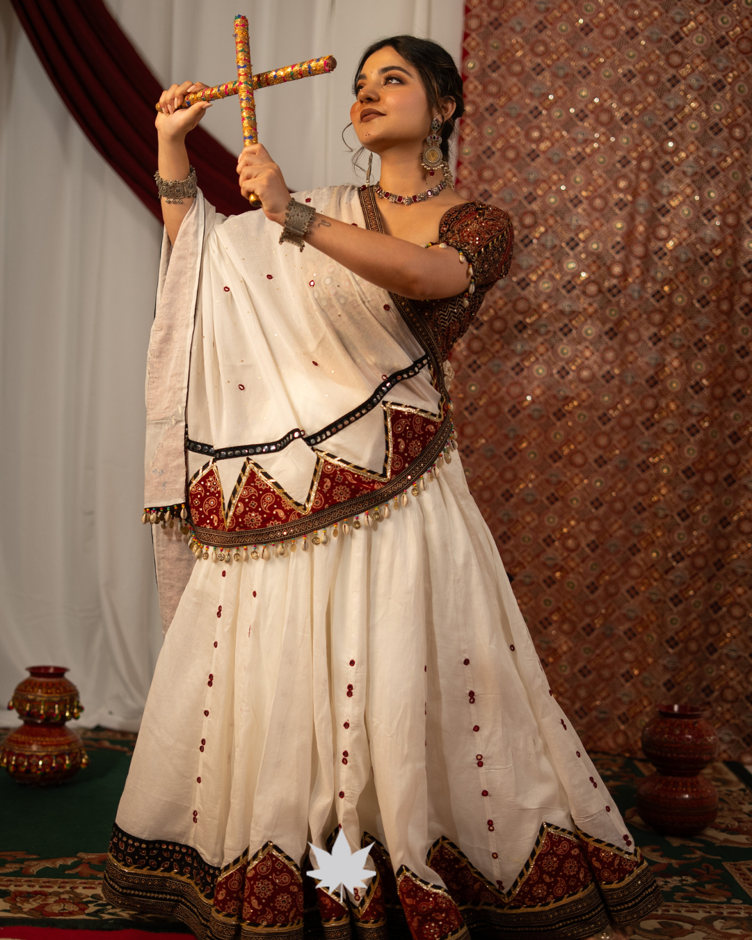 The Ivory & Ajrakh Chaniya Choli
