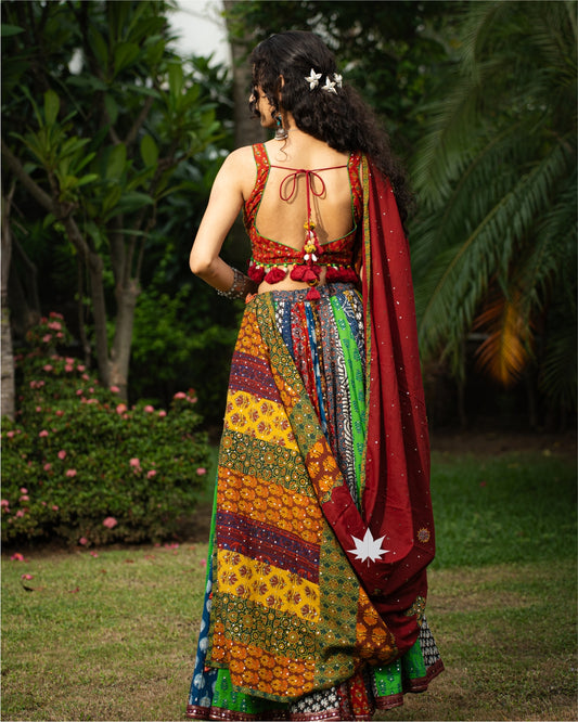 Multicolor Patchwork Chaniya Choli Set