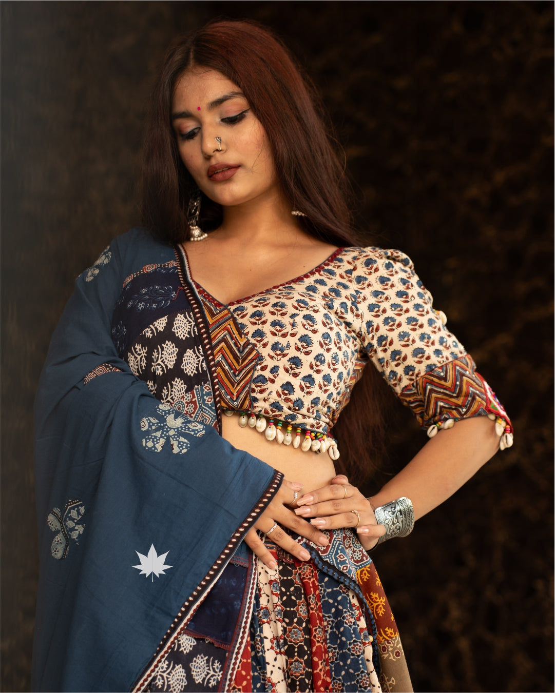 Multicolor Patchwork Chaniya Choli Set with Printed Blouse