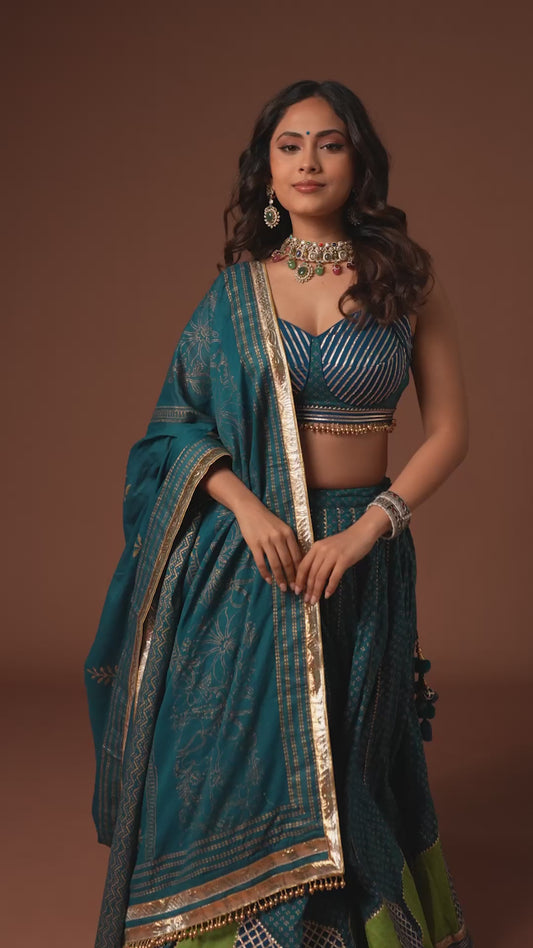 NeelHari Gold Bloom Chaniya Choli