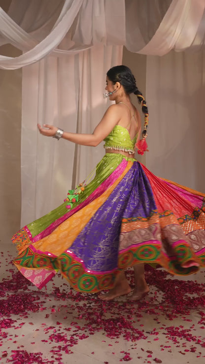 Green Chaniya Choli with Jacket