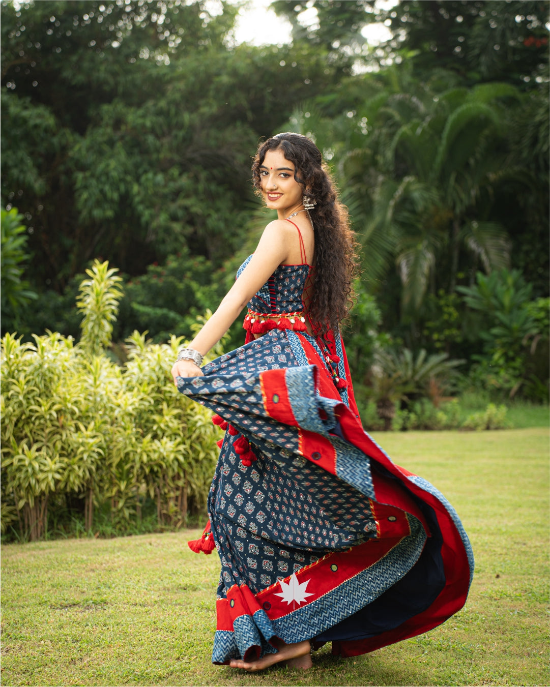 Indigo&Red Chaniya Choli Set
